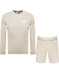 PUMA Sweatshirt And Shorts Set - Natural