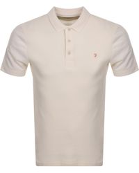Farah - Farah Forster Short Sleeved Polo T Shirt Ecru - Lyst