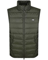 GANT - Light Down Gilet Dark Moss - Lyst