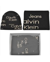 Calvin Klein - Knit Beanie And Scarf Set - Lyst