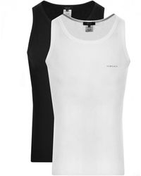 Versace Two Pack Vests Black - White