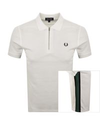 Fred Perry - Tramline Quarter Zip Polo T Shirt - Lyst