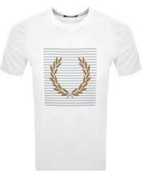 Fred Perry - Striped Laurel Wreath T Shirt - Lyst