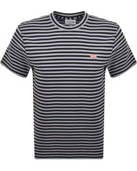 Lacoste - Stripe T Shirt Coral - Lyst