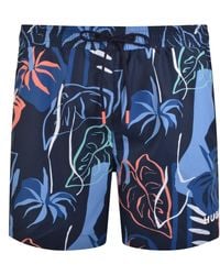 HUGO - Calala Swim Shorts Dark - Lyst
