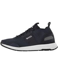 BOSS BUSINESS - Boss Titanium Runner Trainers - Lyst