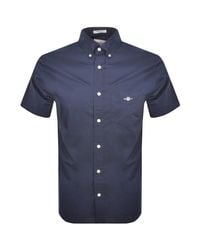 GANT - Poplin Short Sleeved Shirt - Lyst