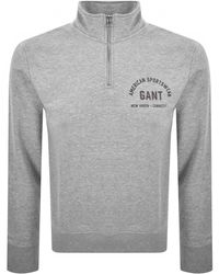 GANT - Graphic Half Zip Sweatshirt - Lyst
