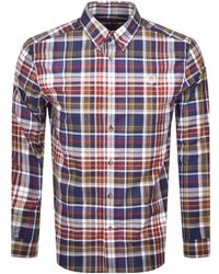 fred perry checked long sleeve shirt