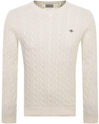 GANT - Classic Cotton Cable Knit Jumper - Lyst