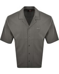 BOSS - Boss Waffle Oversized Shirt - Lyst