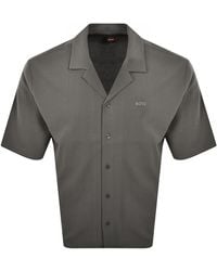 BOSS - Boss Waffle Oversized Shirt - Lyst
