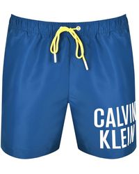 Mens Clothing Beachwear Calvin Klein Synthetic Logo Swim Shorts in Red for Men 