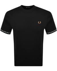 Fred Perry - Jacquard Cuff T Shirt - Lyst