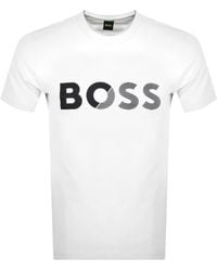 BOSS - Boss Tee Tape Logo Regular Fit T Shirt - Lyst