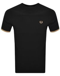Fred Perry - Tipped Cuff Pique T Shirt - Lyst