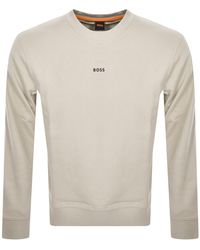 BOSS - Boss We Small Crew Neck Sweatshirt - Lyst