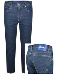 HUGO - Slim Fit Ash Mid Wash Jeans - Lyst