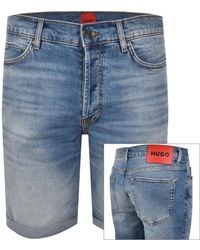 HUGO - 634 Denim Shorts - Lyst