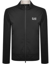 EA7 - Full-Zip Nylon Panel Sweatshirt - Lyst