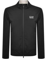 EA7 - Full-Zip Nylon Panel Sweatshirt - Lyst