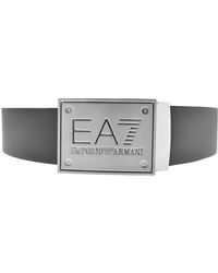 EA7 - Emporio Armani Reversible Logo Belt Black - Lyst
