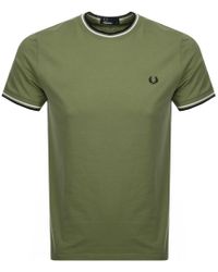 fred perry twin tipped t shirt green