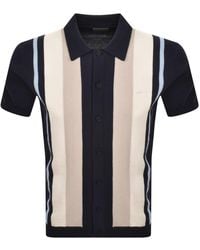 GANT - Colour Block Knit Polo T Shirt Evening - Lyst