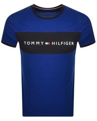 Tommy Hilfiger Lounge Logo Flag T Shirt - Blue