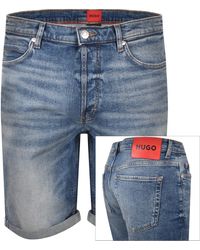 HUGO - 634 Denim Shorts Mid Wash - Lyst
