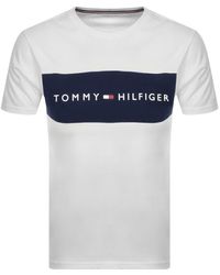 Tommy Hilfiger Lounge Logo Flag T Shirt - White