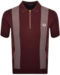 Fred Perry - Panel Detail Knit Polo Shirt - Lyst