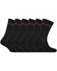 HUGO - 6 Pack Logo Socks - Lyst