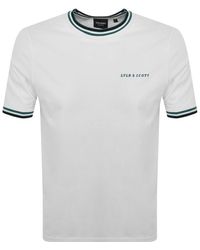 Lyle & Scott - Embroidered Tipped T Shirt - Lyst