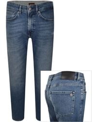 BOSS - Boss Onyx Slim Tapered Fit Mid Wash Jeans - Lyst