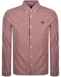 Fred Perry - Gingham Shirt Burnt - Lyst
