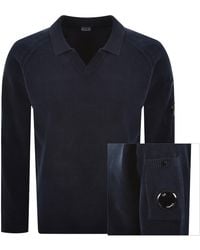 C.P. Company - Cp Company Chenille Lens Polo Jumper - Lyst