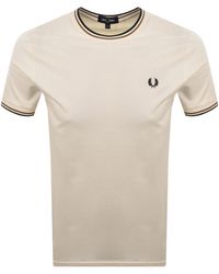 Fred Perry - Twin Tipped T Shirt Ecru - Lyst