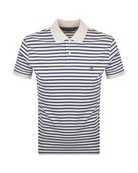 Tommy Hilfiger - Liquid Stripe Polo T Shirt Ivory - Lyst