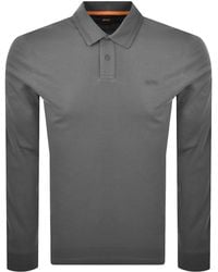 BOSS - Boss Interlock Long Sleeved Polo T Shirt - Lyst