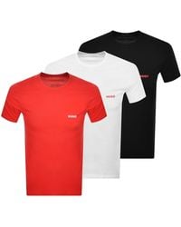 HUGO - 3 Pack Crew Neck T Shirts - Lyst