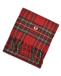 Fred Perry Schal Wool Scarf C2107 608 Strick Wolle gestreift  7291