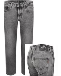 Replay - Grover Straight Fit Mid Wash Jeans - Lyst