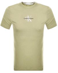 Calvin Klein Jeans Monogram T Shirt - Green