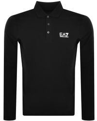 EA7 - Emporio Armani Long Sleeved Polo T Shirt - Lyst