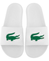 Lacoste Croco Sliders in White for Men | Lyst