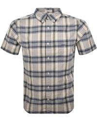 GANT - Linen Short Sleeved Check Shirt - Lyst