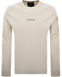 G-Star - G-Star Tweeter Long Sleeve T Shirt Whitebait - Lyst
