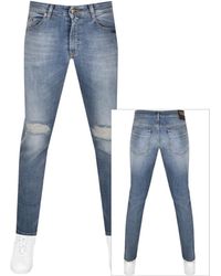 Running Small Skinny Fit 16,5 men's blue jeans Details about   Versace Jeans Skinny Script f 
