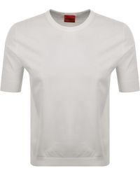HUGO - San Carl Knit Jumper Natural - Lyst